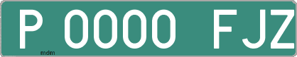 Ejemplo matrícula provisional verde de España matrícula FJZ