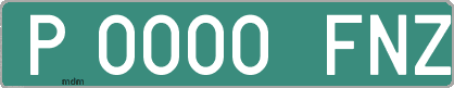 Ejemplo matrícula provisional verde de España matrícula FNZ
