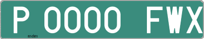Ejemplo matrícula provisional verde de España matrícula FWX