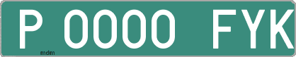 Ejemplo matrícula provisional verde de España matrícula FYK