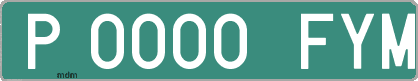 Ejemplo matrícula provisional verde de España matrícula FYM
