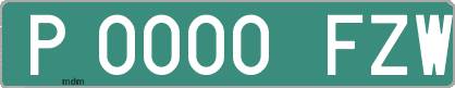 Ejemplo matrícula provisional verde de España matrícula FZW