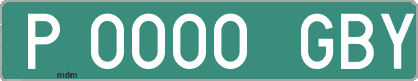 Ejemplo matrícula provisional verde de España matrícula GBY