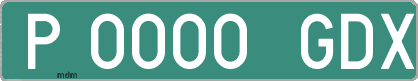 Ejemplo matrícula provisional verde de España matrícula GDX