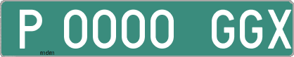 Ejemplo matrícula provisional verde de España matrícula GGX