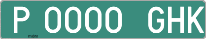 Ejemplo matrícula provisional verde de España matrícula GHK