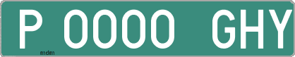 Ejemplo matrícula provisional verde de España matrícula GHY