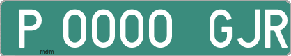 Ejemplo matrícula provisional verde de España matrícula GJR