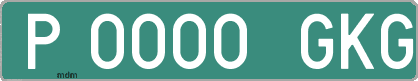 Ejemplo matrícula provisional verde de España matrícula GKG
