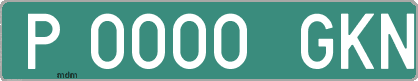 Ejemplo matrícula provisional verde de España matrícula GKN