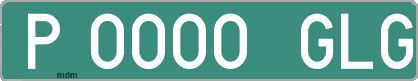 Ejemplo matrícula provisional verde de España matrícula GLG