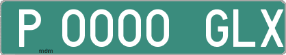 Ejemplo matrícula provisional verde de España matrícula GLX