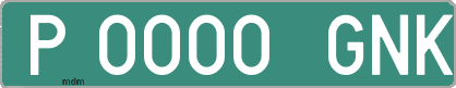 Ejemplo matrícula provisional verde de España matrícula GNK