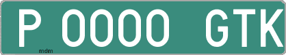 Ejemplo matrícula provisional verde de España matrícula GTK