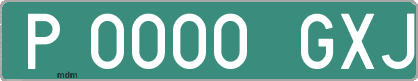Ejemplo matrícula provisional verde de España matrícula GXJ