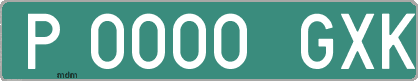 Ejemplo matrícula provisional verde de España matrícula GXK