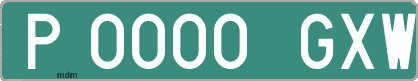 Ejemplo matrícula provisional verde de España matrícula GXW