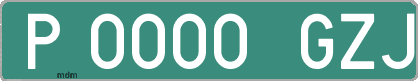 Ejemplo matrícula provisional verde de España matrícula GZJ