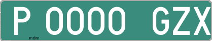 Ejemplo matrícula provisional verde de España matrícula GZX