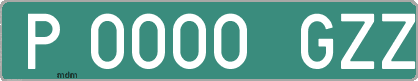 Ejemplo matrícula provisional verde de España matrícula GZZ