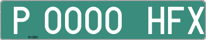 Ejemplo matrícula provisional verde de España matrícula HFX