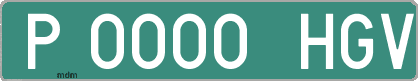 Ejemplo matrícula provisional verde de España matrícula HGV