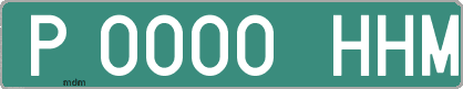 Ejemplo matrícula provisional verde de España matrícula HHM