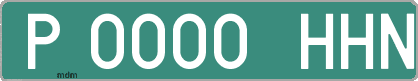 Ejemplo matrícula provisional verde de España matrícula HHN