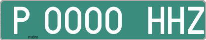 Ejemplo matrícula provisional verde de España matrícula HHZ