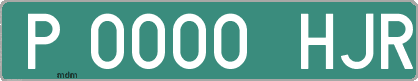 Ejemplo matrícula provisional verde de España matrícula HJR