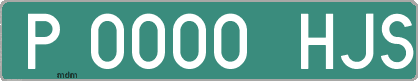Ejemplo matrícula provisional verde de España matrícula HJS