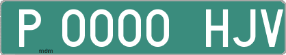 Ejemplo matrícula provisional verde de España matrícula HJV