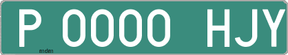 Ejemplo matrícula provisional verde de España matrícula HJY