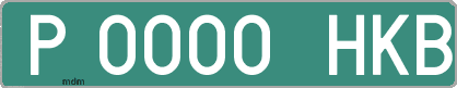 Ejemplo matrícula provisional verde de España matrícula HKB