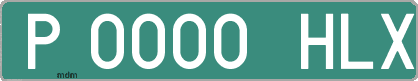 Ejemplo matrícula provisional verde de España matrícula HLX