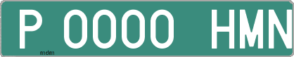 Ejemplo matrícula provisional verde de España matrícula HMN