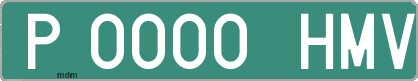 Ejemplo matrícula provisional verde de España matrícula HMV