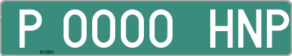 Ejemplo matrícula provisional verde de España matrícula HNP