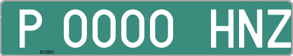 Ejemplo matrícula provisional verde de España matrícula HNZ