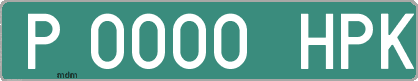 Ejemplo matrícula provisional verde de España matrícula HPK