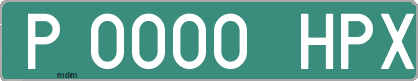 Ejemplo matrícula provisional verde de España matrícula HPX