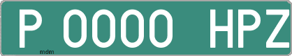 Ejemplo matrícula provisional verde de España matrícula HPZ