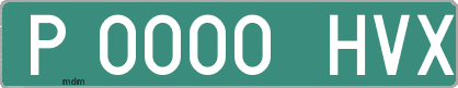Ejemplo matrícula provisional verde de España matrícula HVX