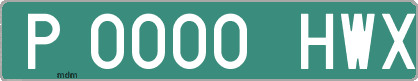 Ejemplo matrícula provisional verde de España matrícula HWX
