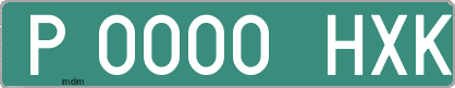 Ejemplo matrícula provisional verde de España matrícula HXK