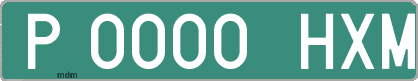 Ejemplo matrícula provisional verde de España matrícula HXM