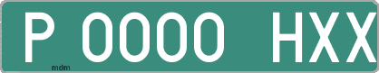 Ejemplo matrícula provisional verde de España matrícula HXX