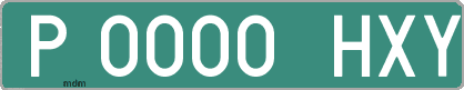 Ejemplo matrícula provisional verde de España matrícula HXY