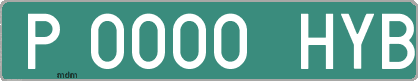 Ejemplo matrícula provisional verde de España matrícula HYB