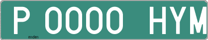 Ejemplo matrícula provisional verde de España matrícula HYM
